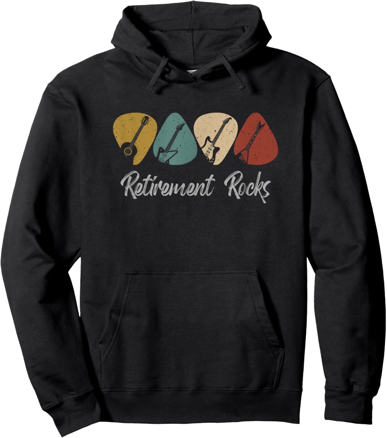 RETIREMENT ROCKS - Musician Guitar Pick Guitars Guitarists Hoodie - Hoodie | Black