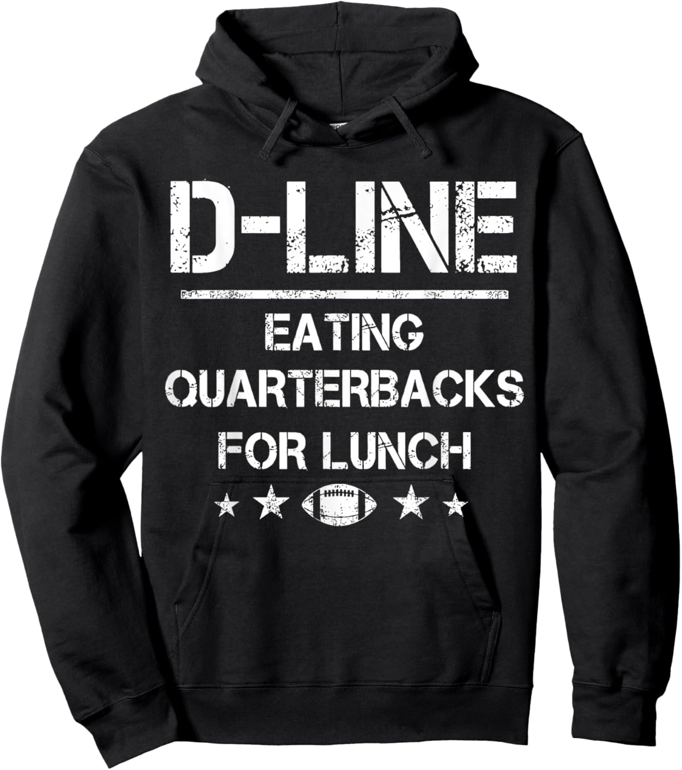 D-Line Eating Quarterbacks for Lunch Football Lineman Hoodie - Hoodie | Black