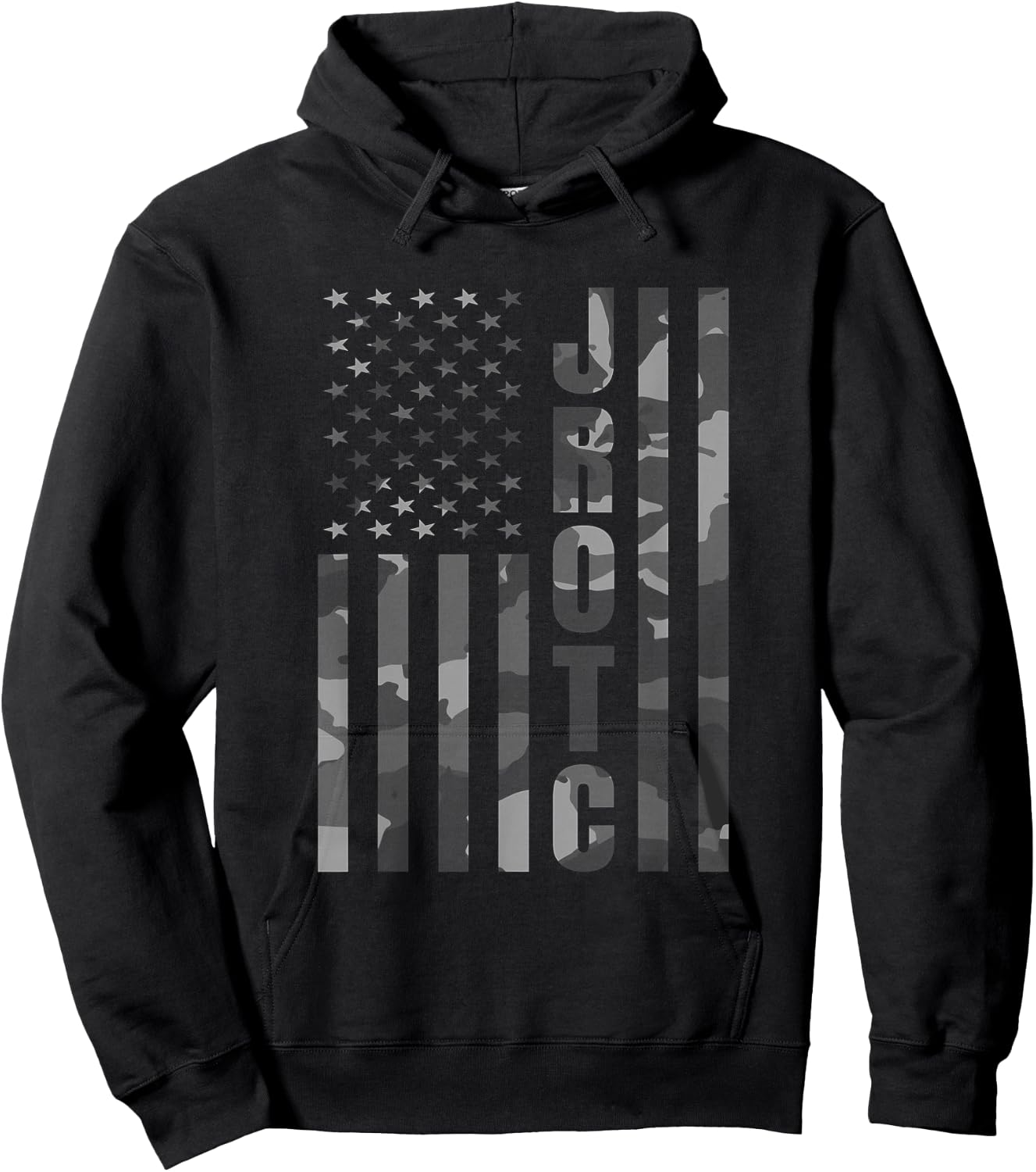 JROTC Cadet United States Junior ROTC Camouflage US Flag Hoodie - Hoodie | Black