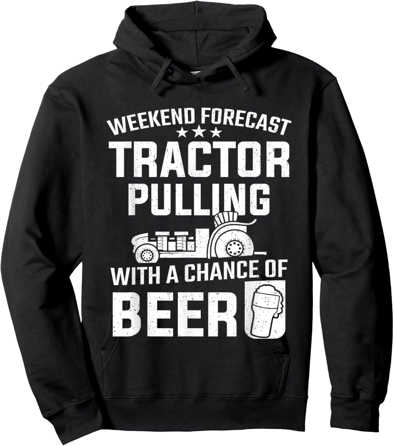 Weekend Forecast Tractor Pulling And Beer Tractor Pull Hoodie - Hoodie | Black