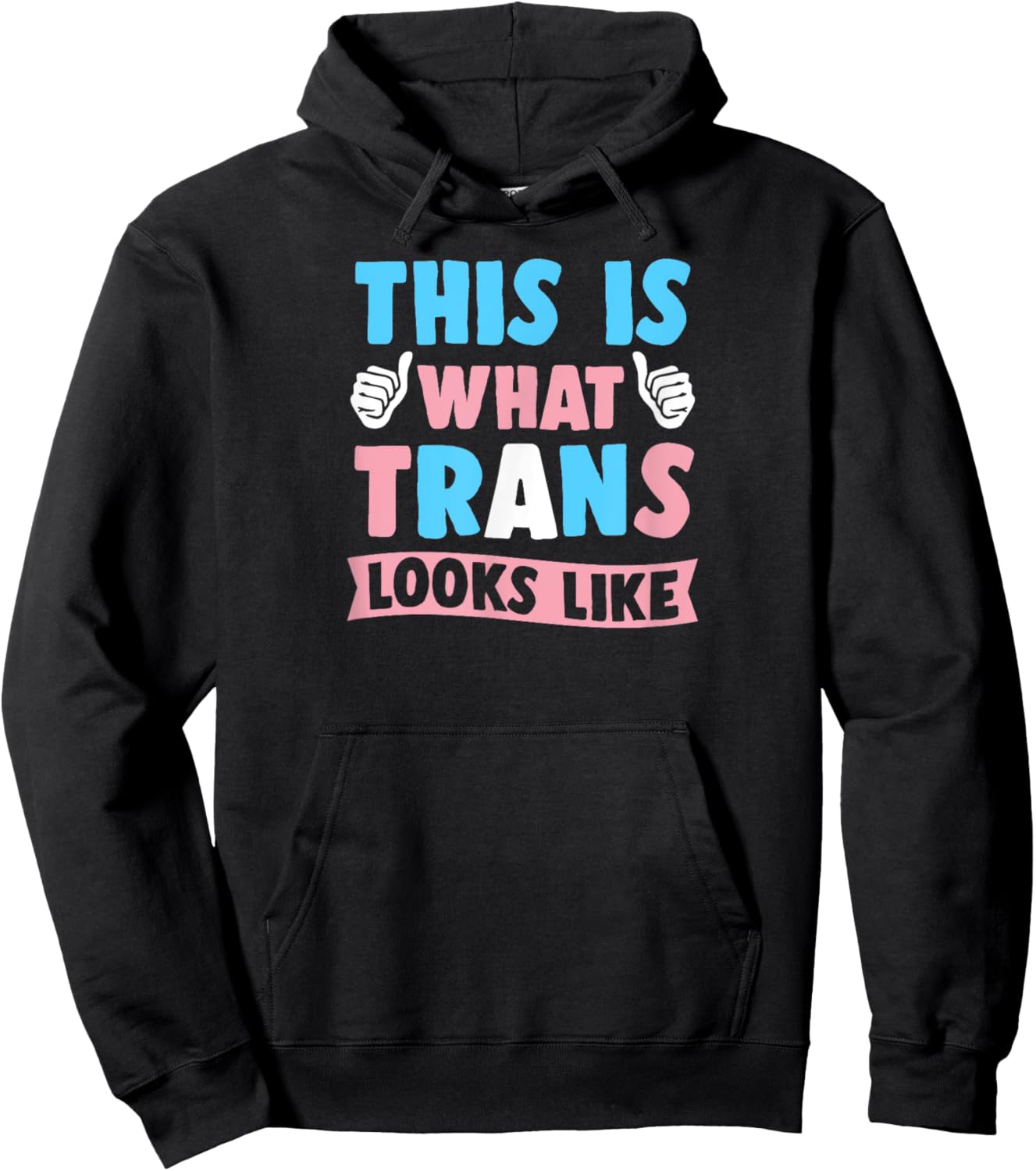 This Is What Trans Looks Like Cute Transgender Pride Flag Hoodie - Hoodie | Black