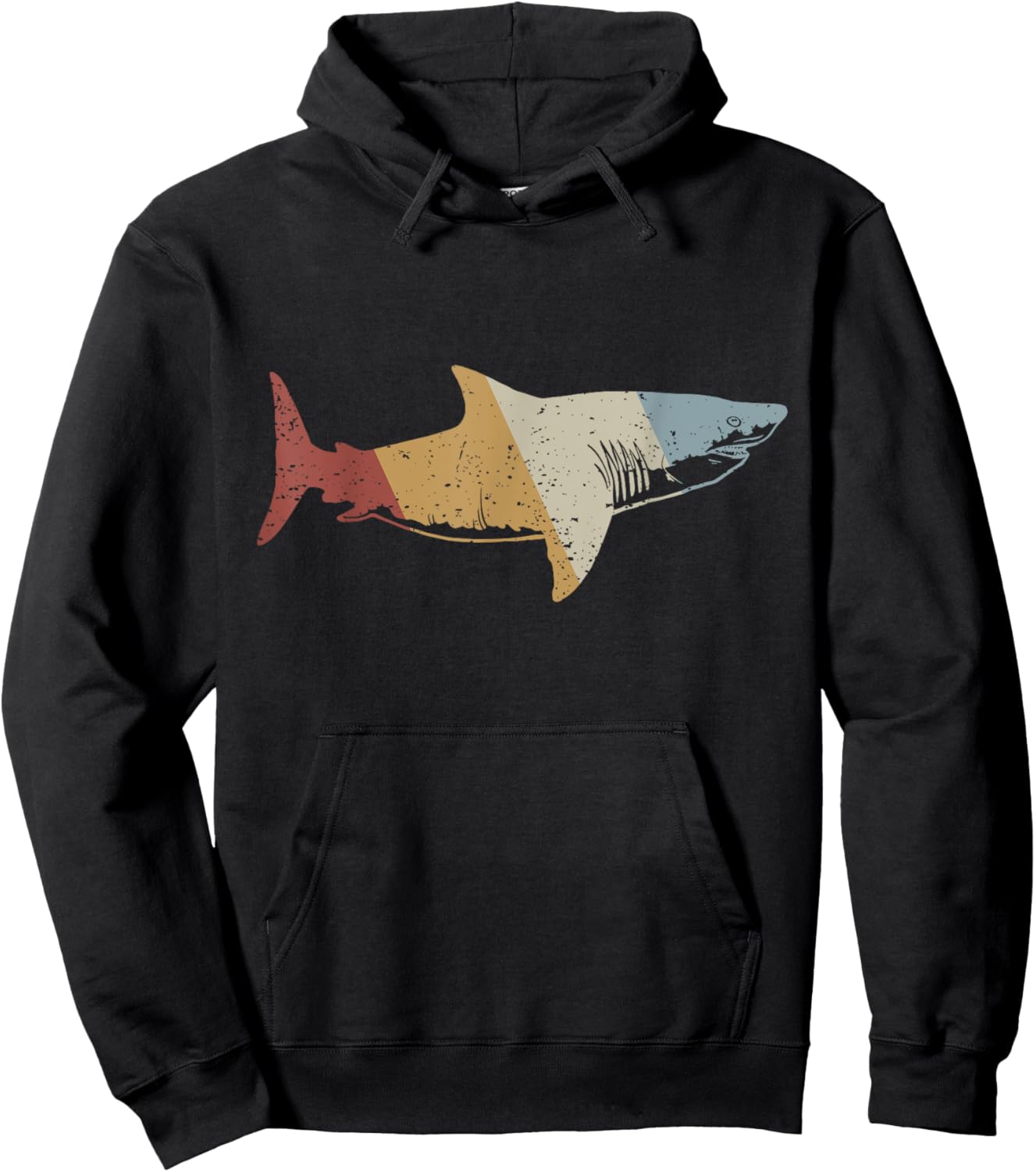 Shark Retro Style Vintage Hoodie - Hoodie | Black