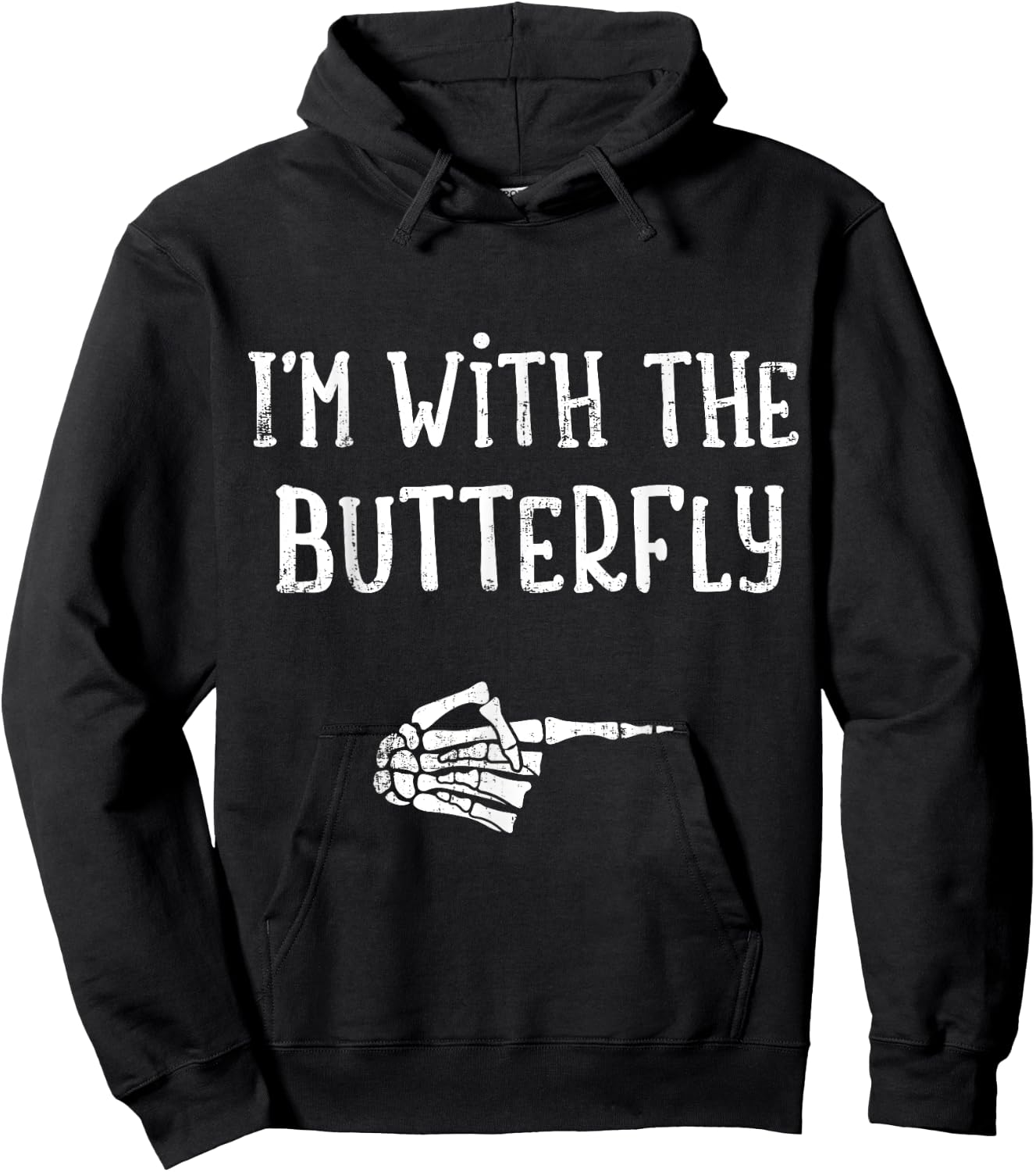 I'm with the butterfly matching couple costume halloween Hoodie - Hoodie | Black
