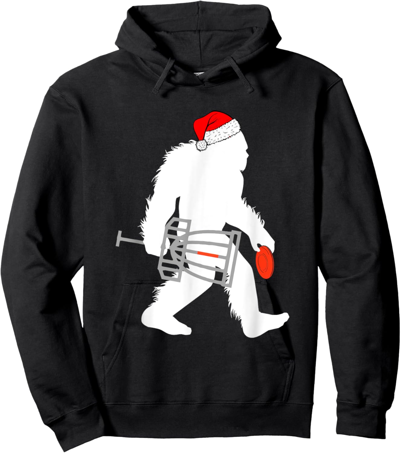 Bigfoot Santa Disc Golf Christmas Disc Golfer Xmas Pajamas Hoodie - Hoodie | Black