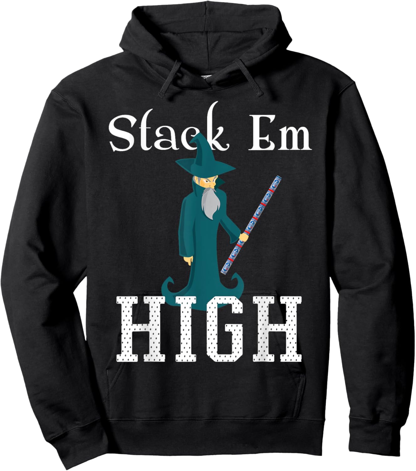 Beer Pong Stack Em High Wizard Staff Party Drinking Game Hoodie - Hoodie | Black