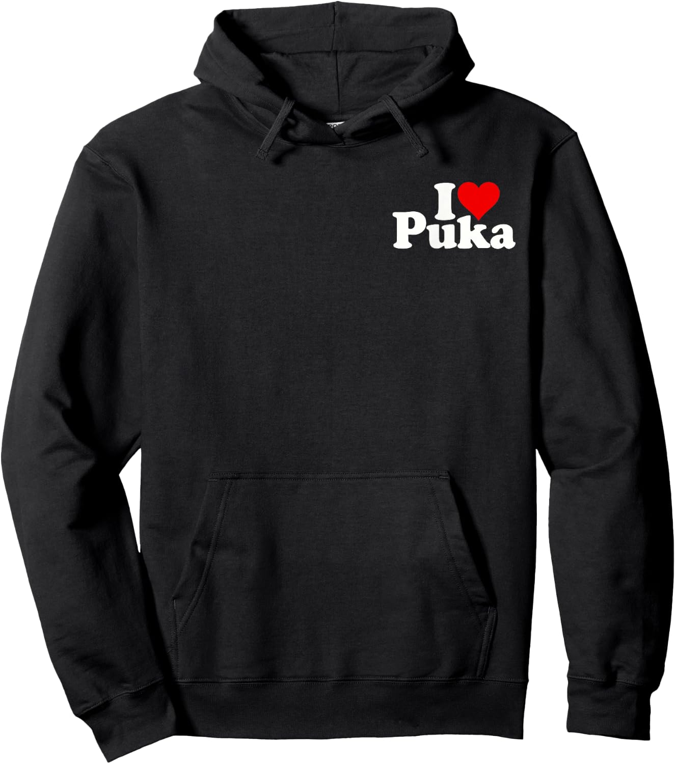I Love Heart Puka Hoodie - Hoodie | Black