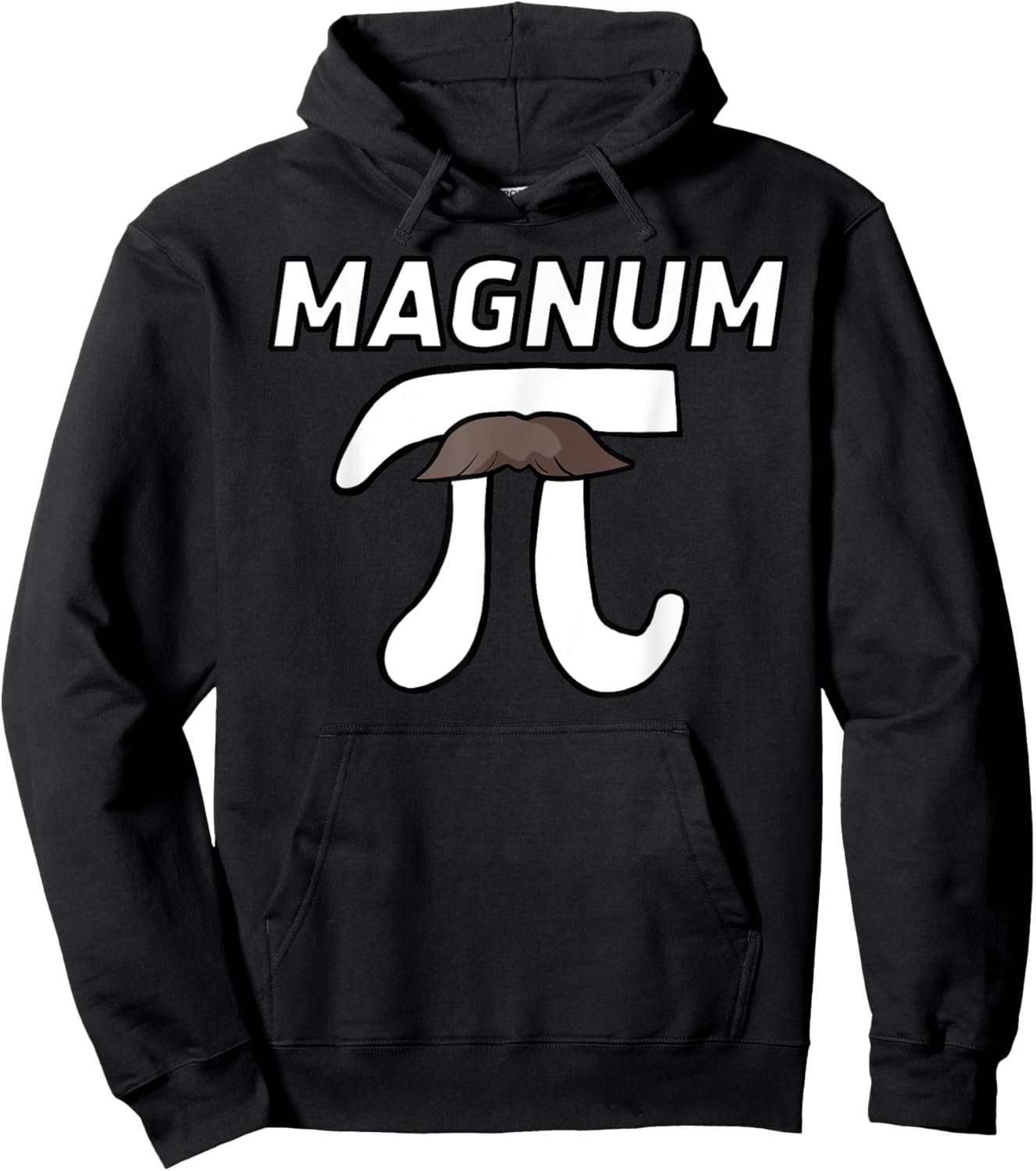 Pi with magnum on top funny Magnum mustache Pi Hoodie - Hoodie | Black
