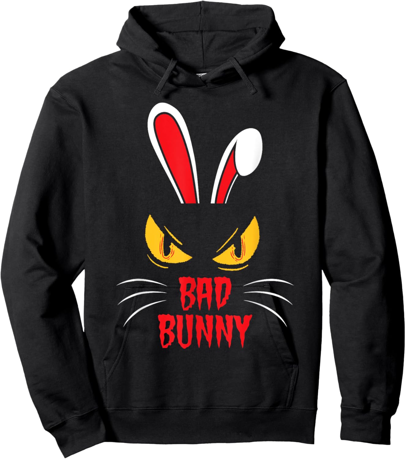 Bad Rabbit Creepy Rabbit Cool Animal Friend Hoodie - Hoodie | Black