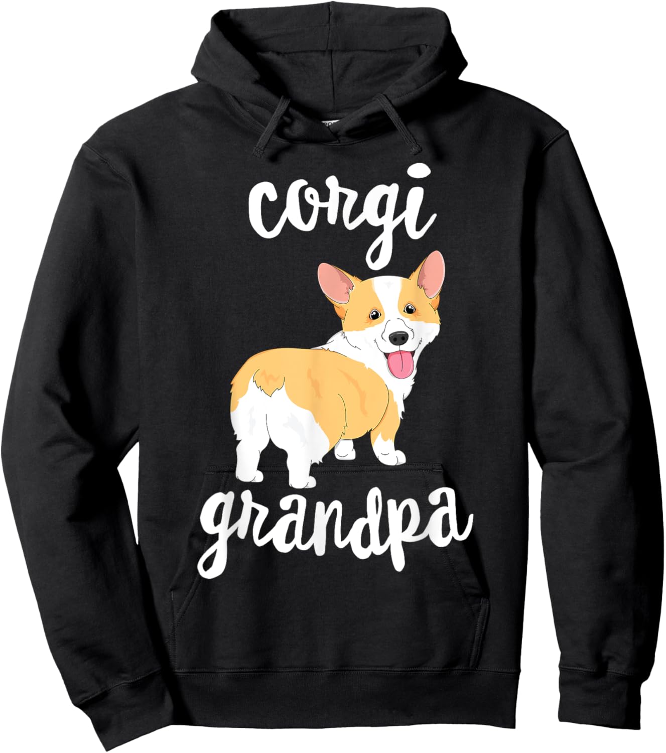 Welsh Corgi Grandpa Pawpa Dog Grandparents Grand Paw Women Girls Kids Hoodie - Hoodie | Black