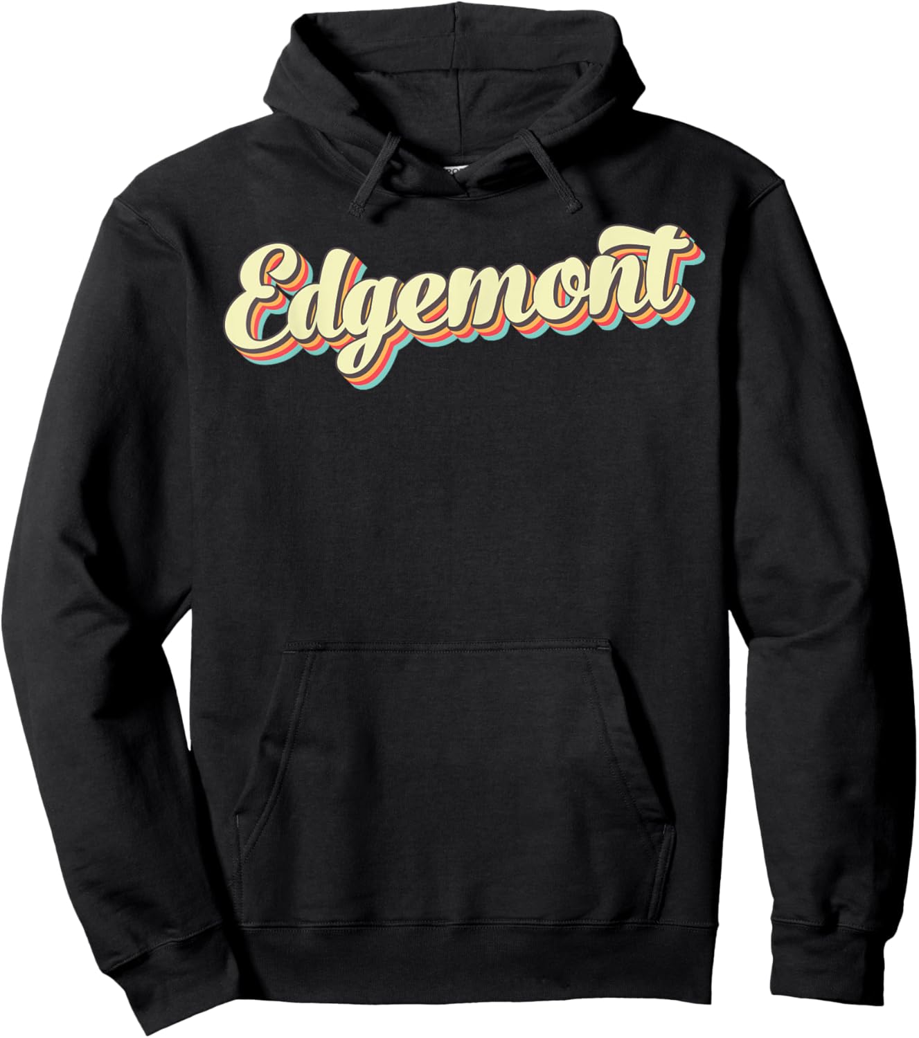 Edgemont Retro Art Baseball Font Vintage Hoodie - Hoodie | Black