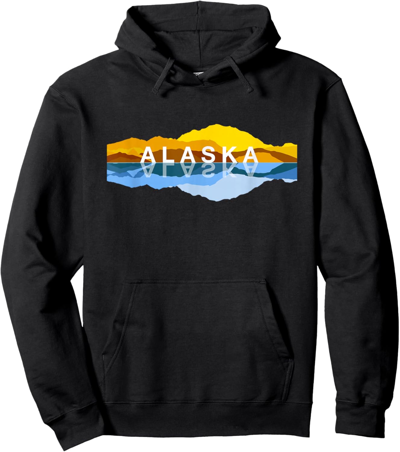 Alaska Mountain Reflections - Denali Mountain Souvenir Hoodie - Hoodie | Black