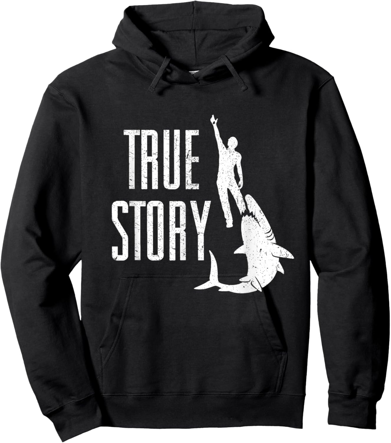 True Story Shark Eating Leg - Funny Amputee Amputation Hoodie - Hoodie | Black