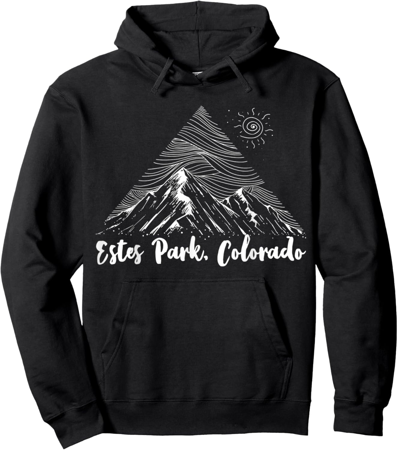 Estes Park Mountains Sun Colorado Hoodie - Hoodie | Black