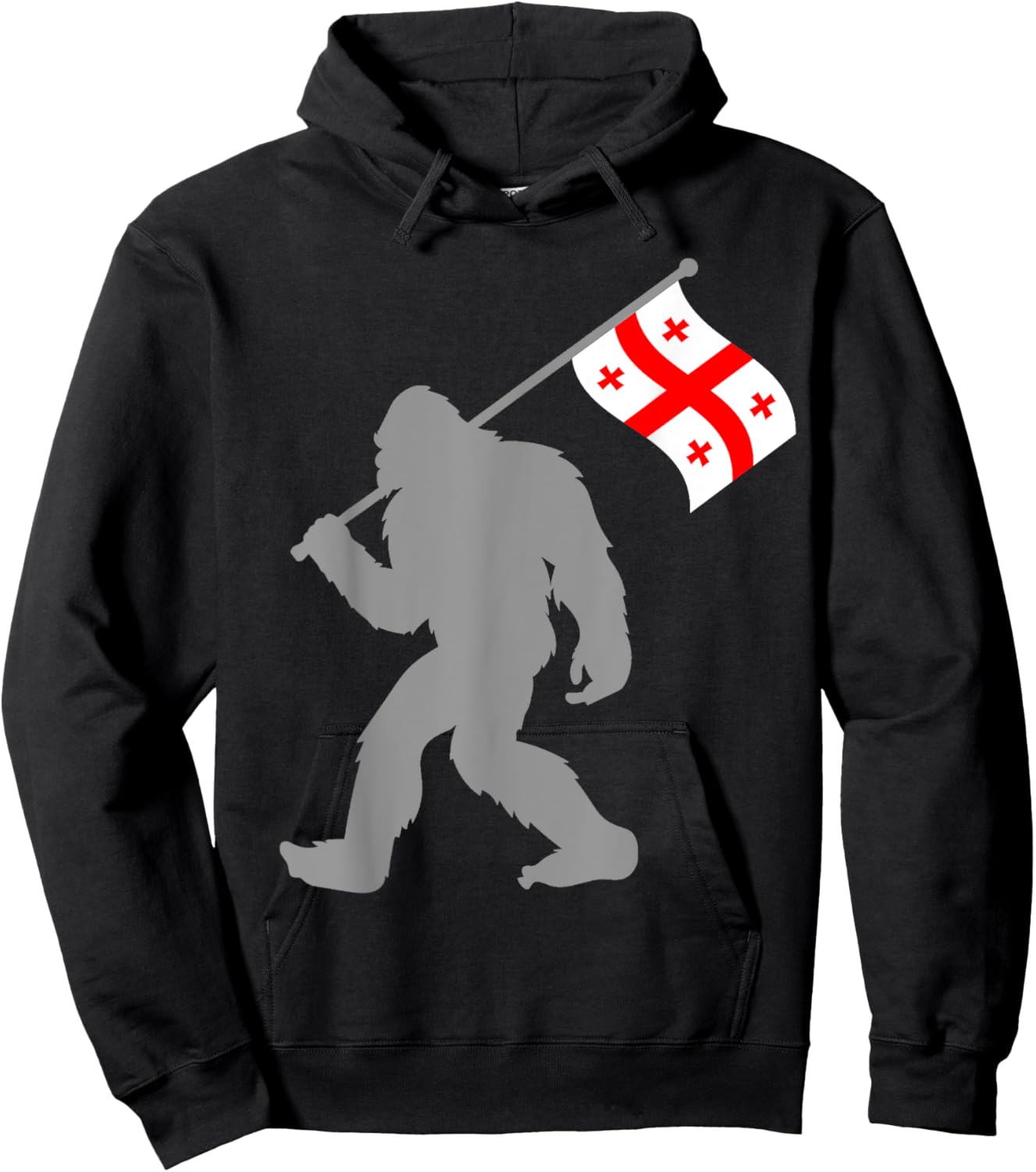 Sak’art'velo or Georgian Flag on Georgia Flag Hoodie - Hoodie | Black