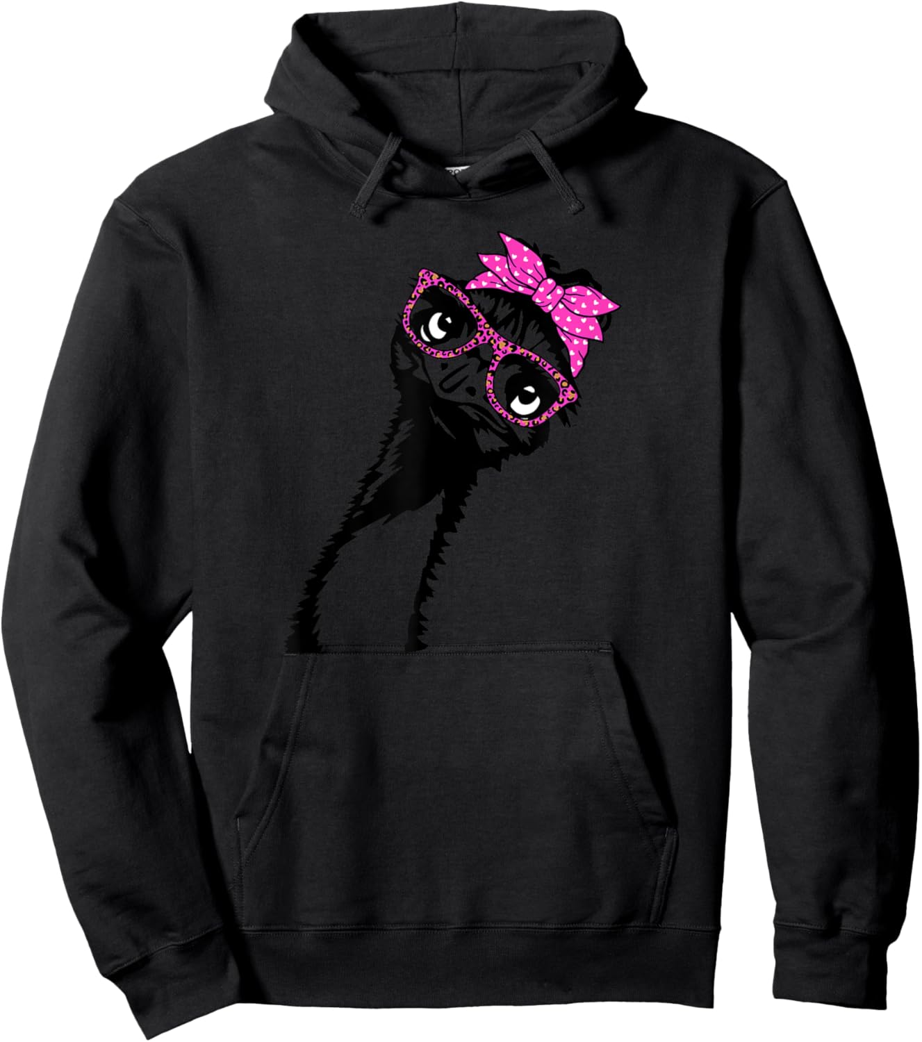 Emu Bird with bandana glasses Hoodie - Hoodie | Black