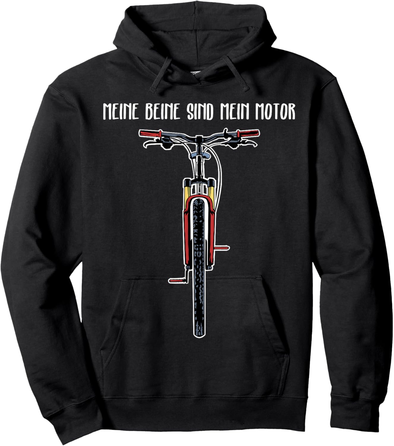 Funny Bicycle with German Text "My Legs Are My Motor" Hoodie - Hoodie | Black