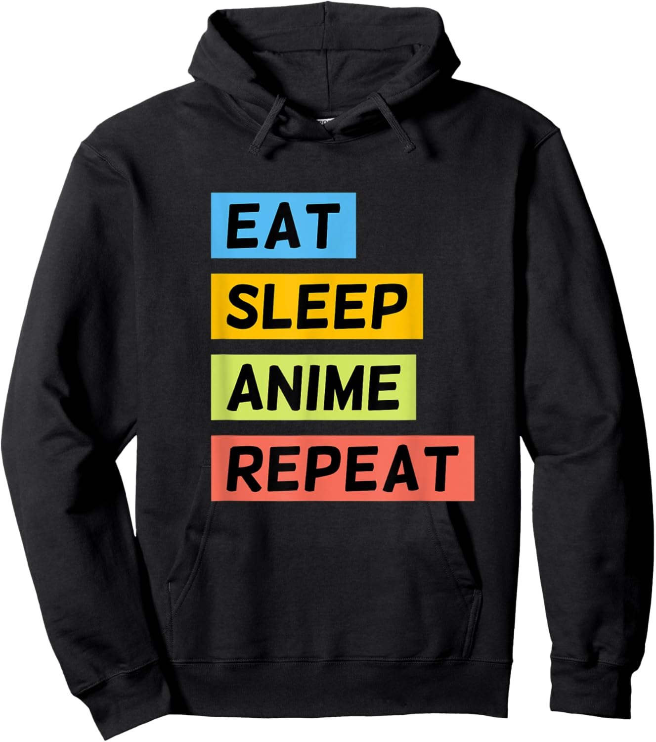 Eat Sleep Anime Repeat Funny Japanese Manga Japan Lover Hoodie - Hoodie | Black