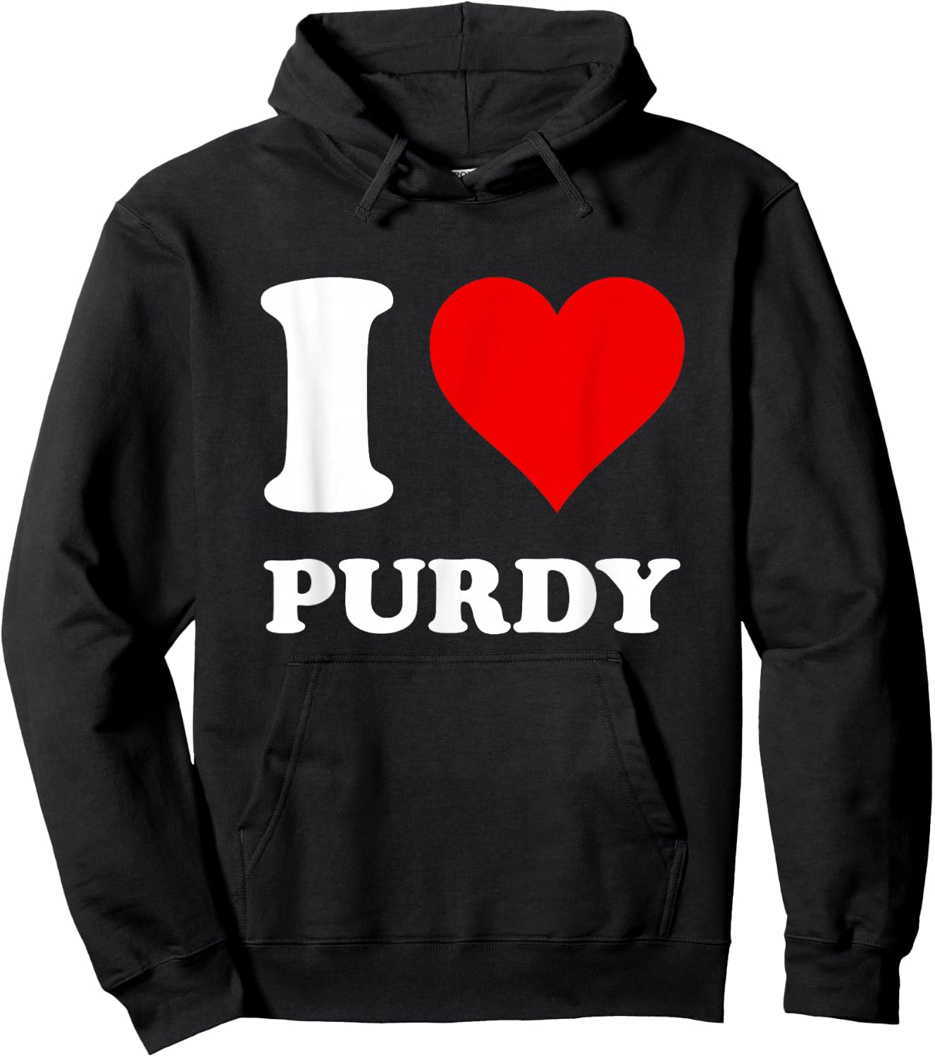 Red Heart I Love Purdy Hoodie - Hoodie | Black