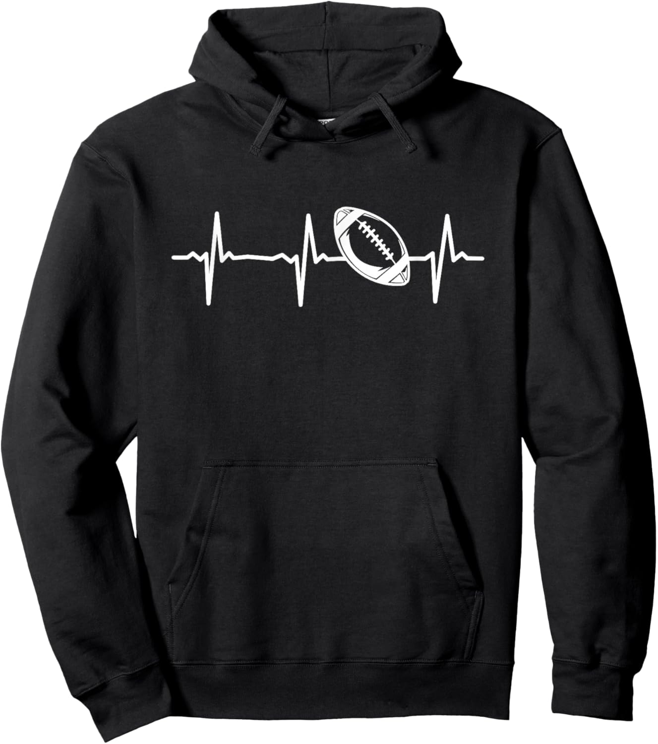 Football Heartbeat Football Player American Football Hoodie - Hoodie | Black