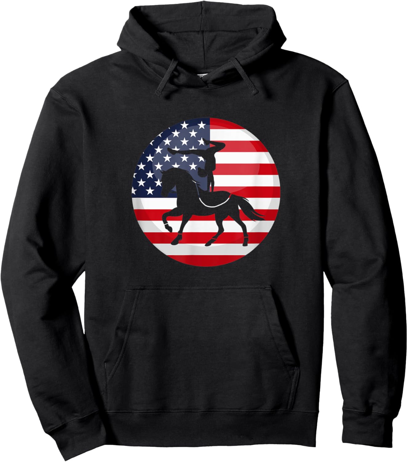 Equestrian Vaulting Horse US Flag Vaulters Hoodie - Hoodie | Black