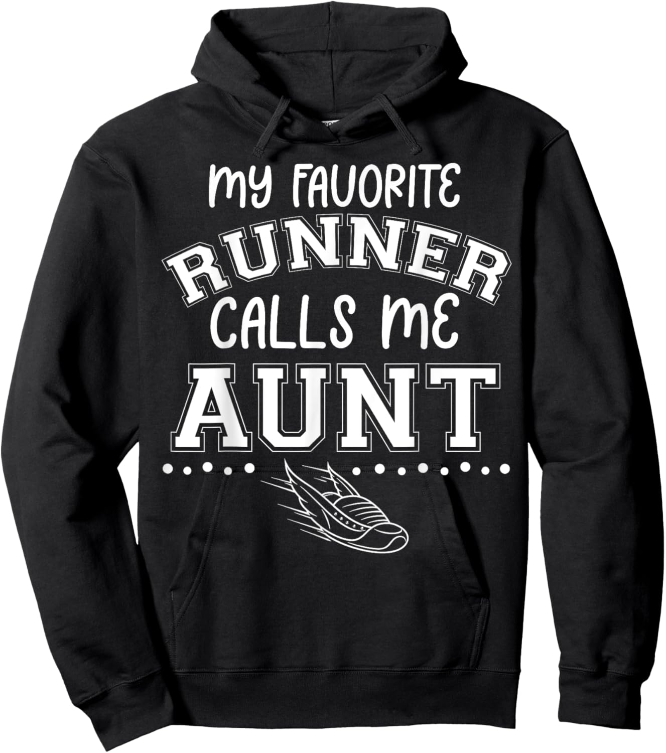 Proud Running Aunt My Favorite Runner Calls Me Aunt Matching Hoodie - Hoodie | Black