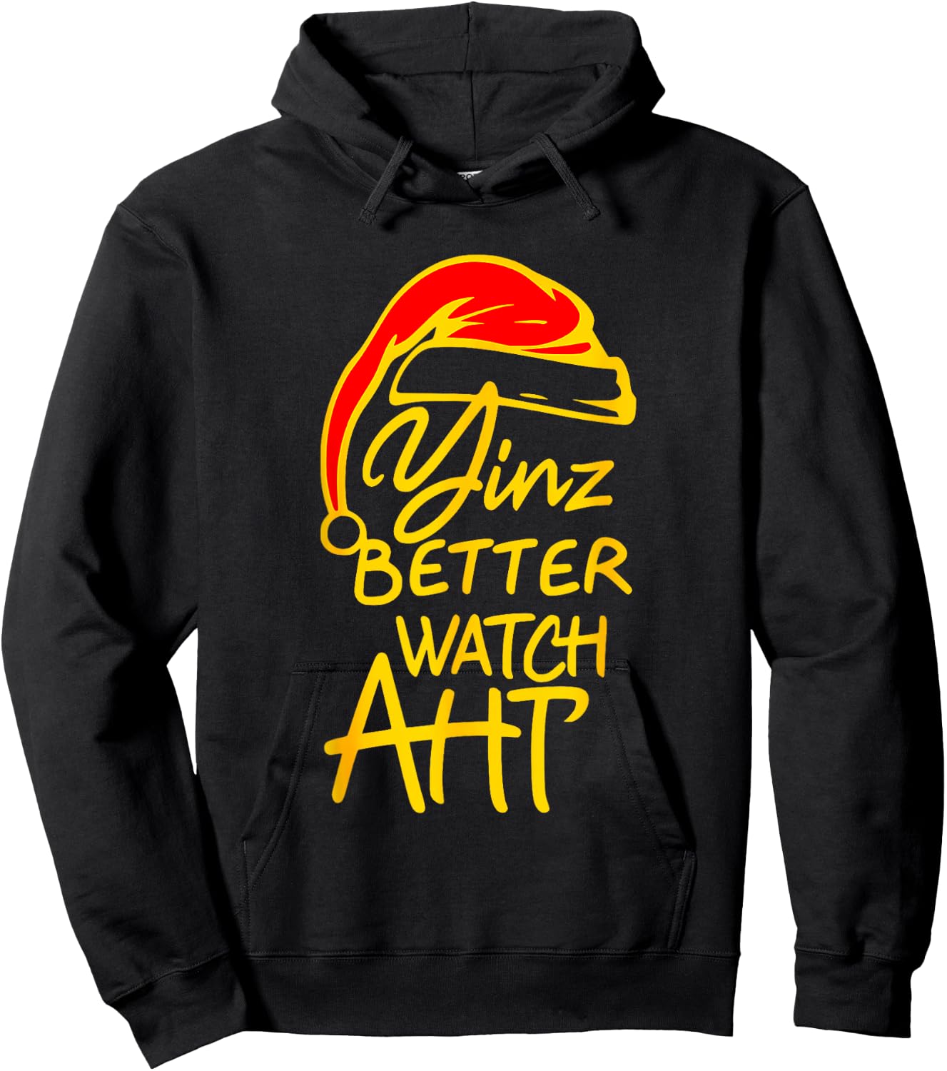 Pittsburgh Christmas 412 Yinzer Santa Yinz Better Watch Aht Hoodie - Hoodie | Black
