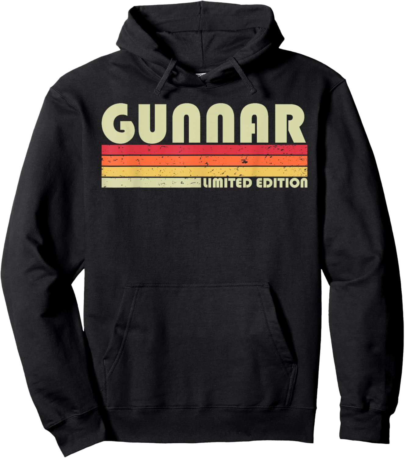 GUNNAR Gift Name Personalized Funny Retro Vintage Birthday Hoodie - Hoodie | Black
