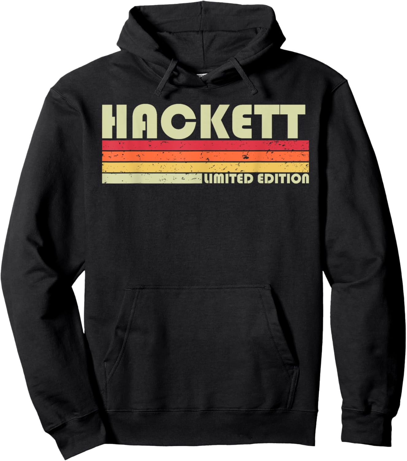 HACKETT Surname Funny Retro Vintage 80s 90s Birthday Reunion Hoodie - Hoodie | Black