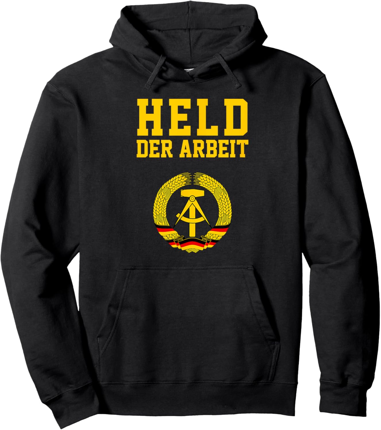 Held Der Arbeit Hammer & Zirkel | DDR Symbol Funny Hoodie - Hoodie | Black