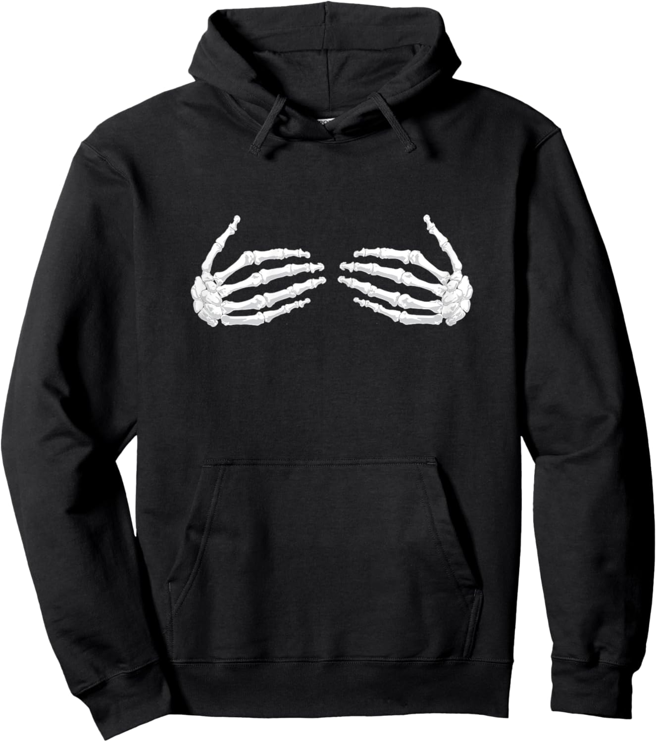 Halloween skeleton hands chest holder gift creepy Hoodie - Hoodie | Black
