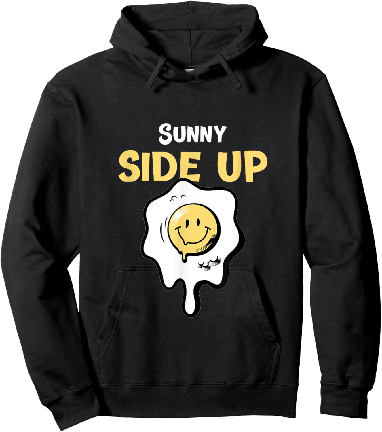 Retro Psychedelic Sunny Side Up Egg Hoodie - Hoodie | Black