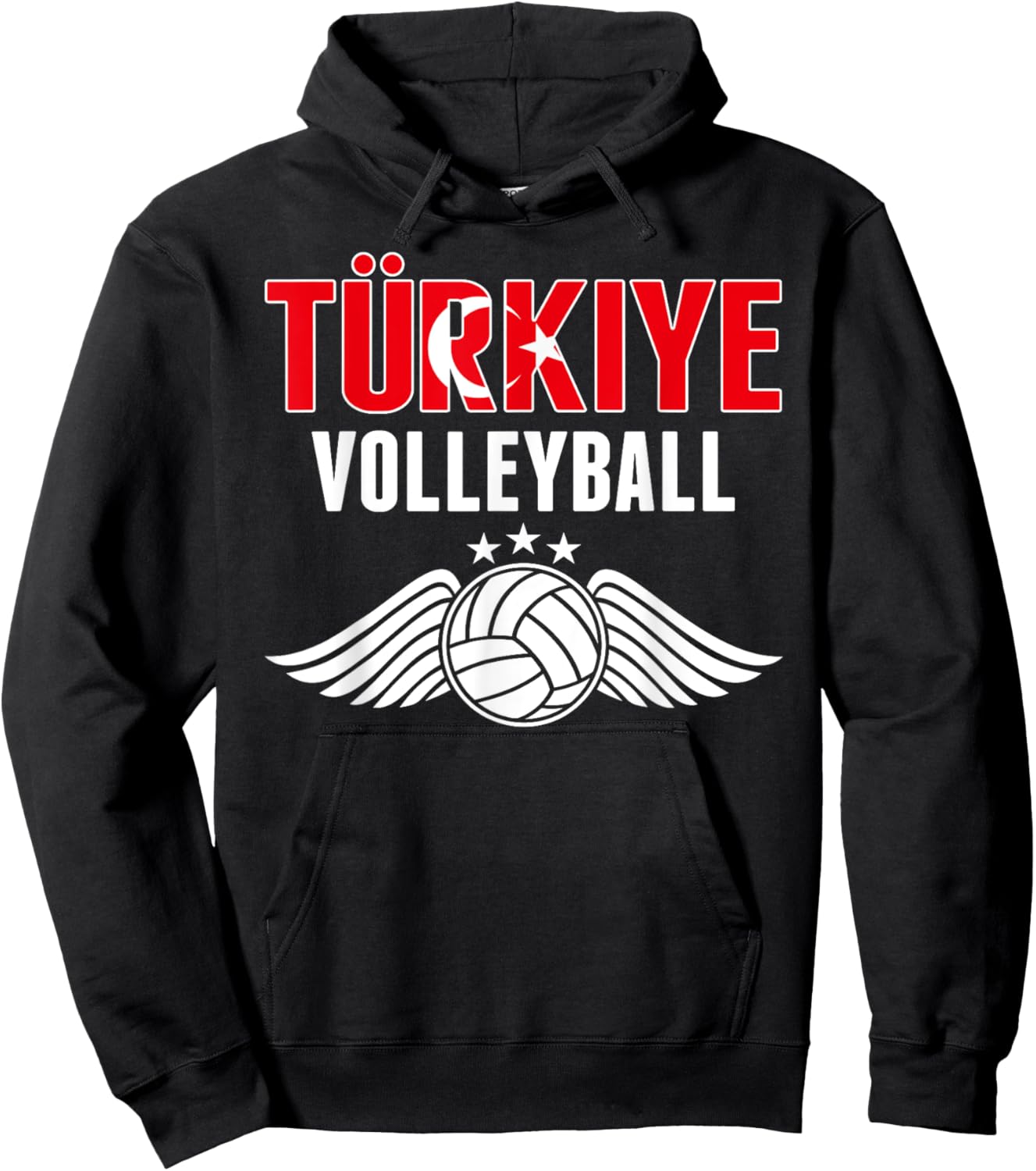 Proud Turkey Volleyball Fan Jersey Pride Türkiye Flag Vball Hoodie - Hoodie | Black