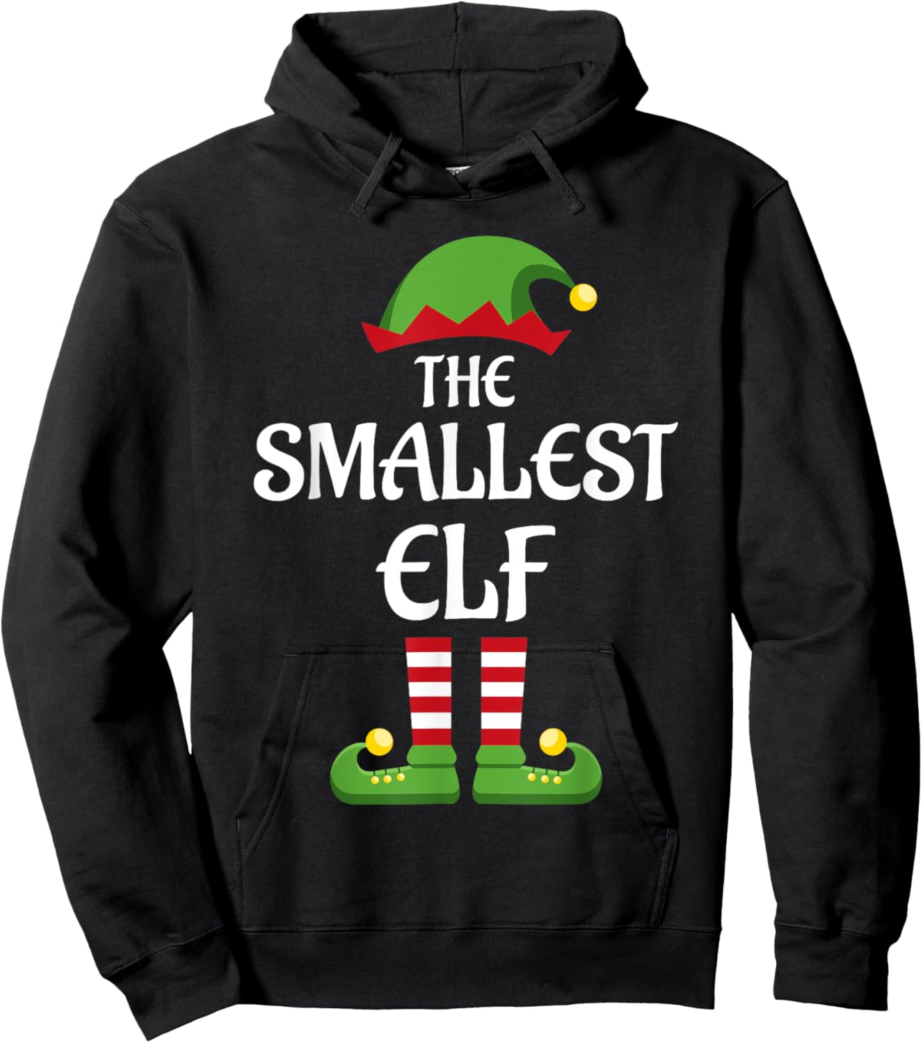Smallest Elf Family Matching Group Christmas Hoodie - Hoodie | Black