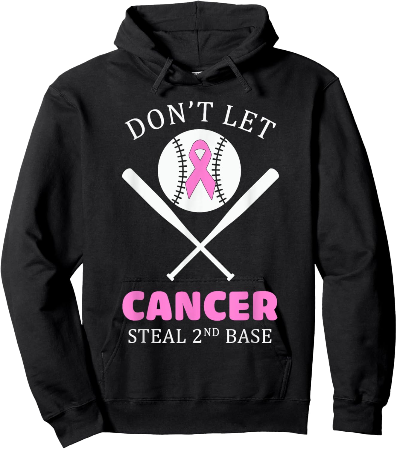 Don't Let Cancer Steal 2Nd Base Breast Cancer Awareness Hoodie - Hoodie | Black