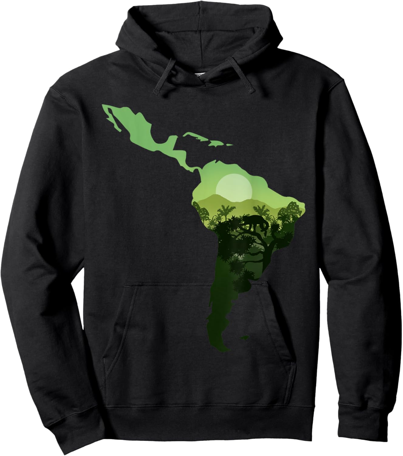 Latin america map and beautiful nature Hoodie - Hoodie | Black