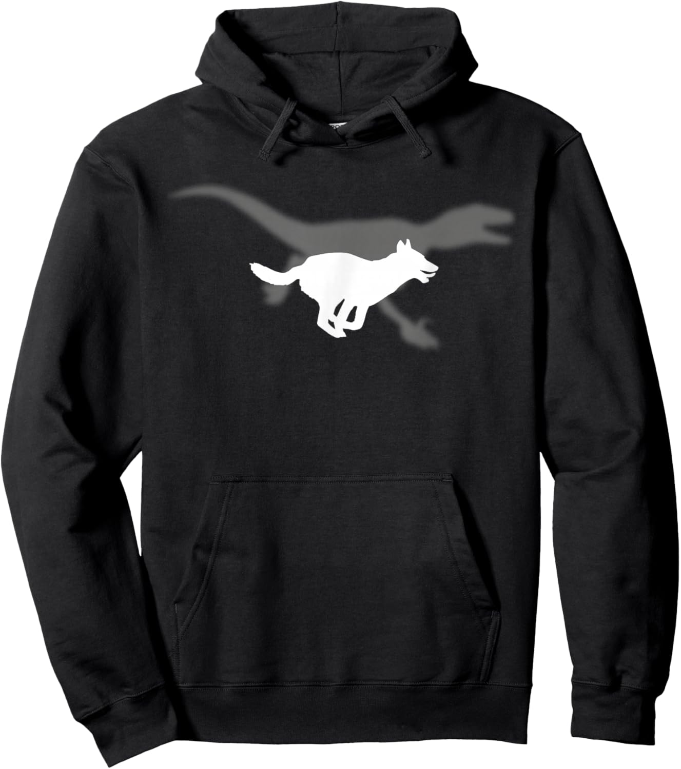 Belgian Malinois Velociraptor Maliraptor Running Shadow Hoodie - Hoodie | Black