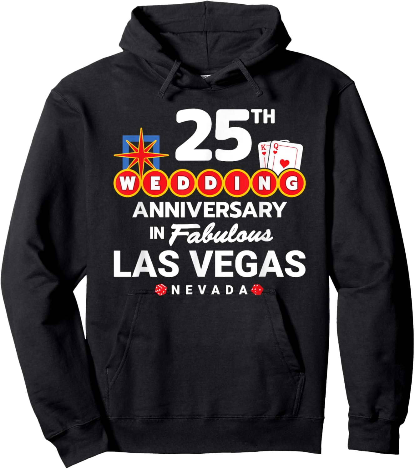 Couples 25th Anniversary - Vegas 25th Wedding Anniversary Hoodie - Hoodie | Black