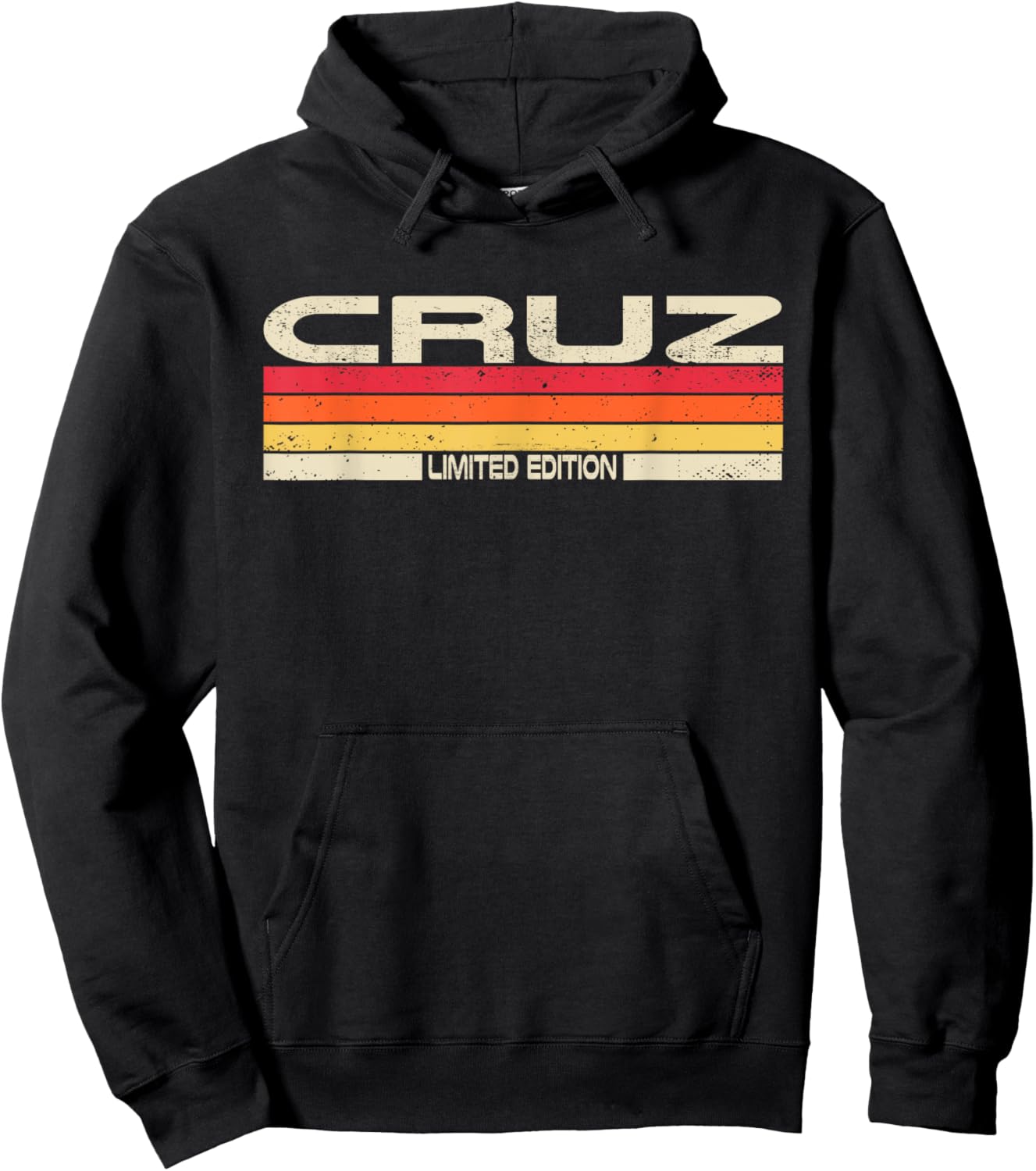Cruz Surname Birthday Family Reunion 80s 90s Sunset Hoodie - Hoodie | Black