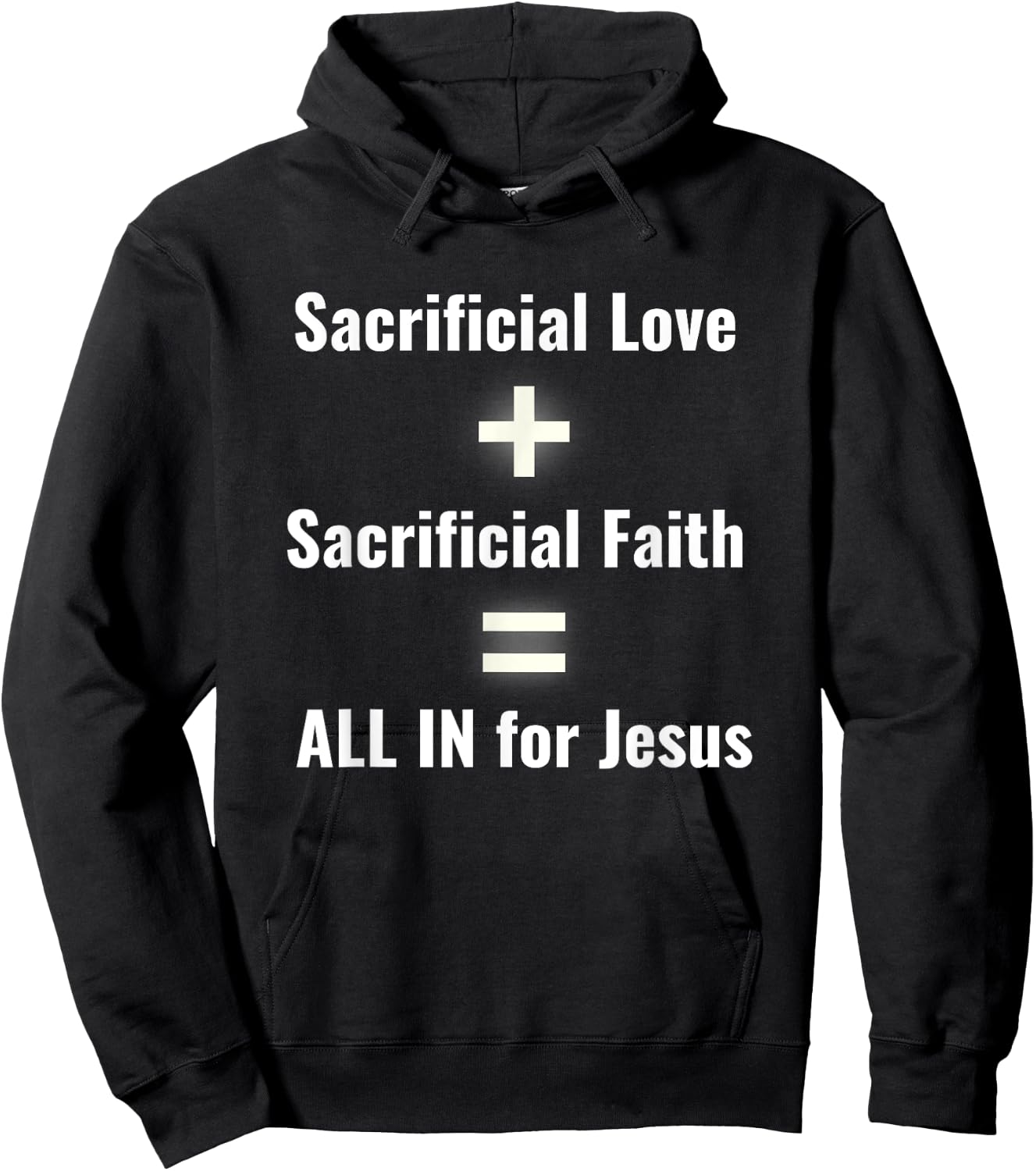 Sacrificial Love+Sacrificial Faith White Letters Small Logo Hoodie - Hoodie | Black