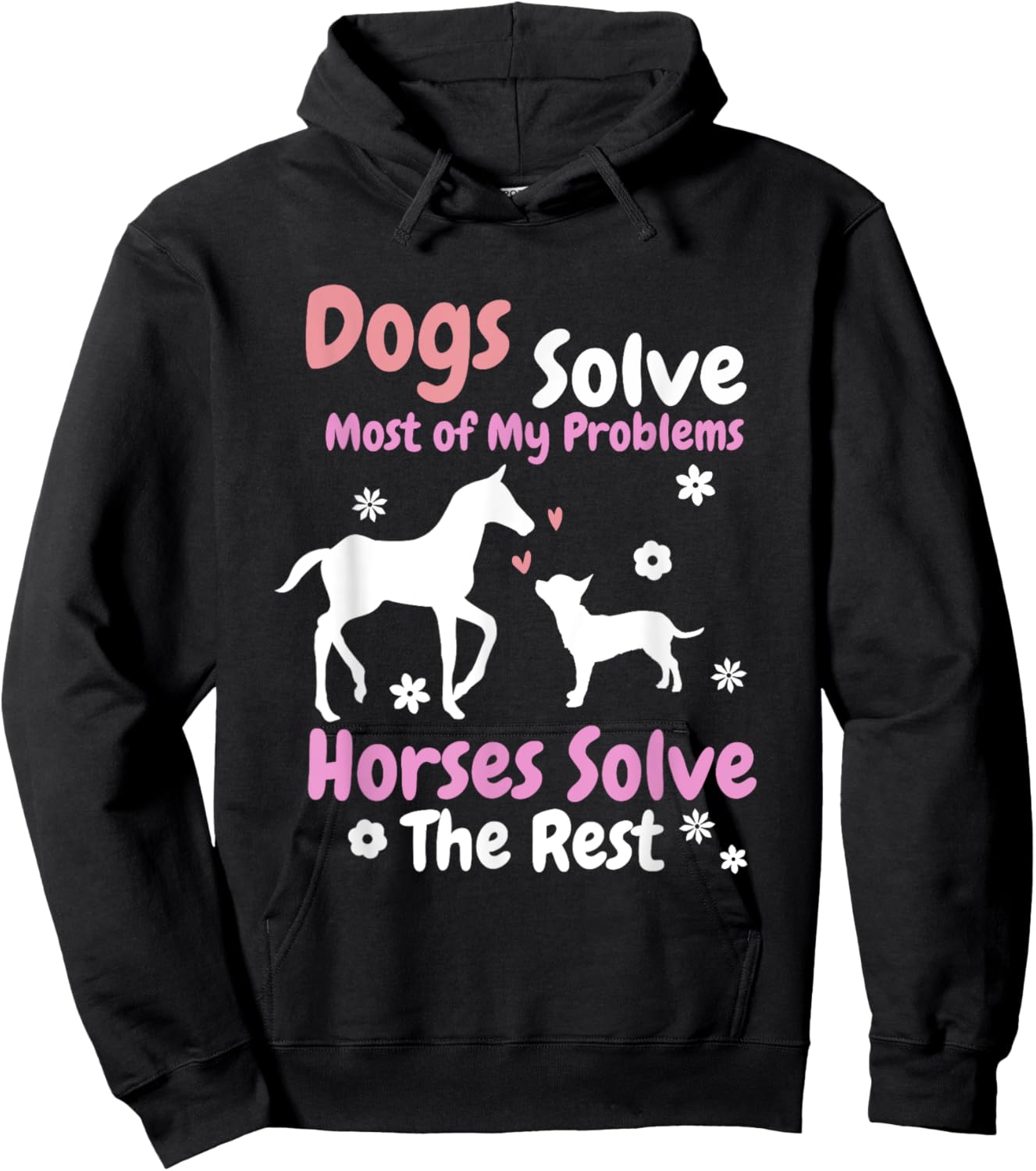 Dog And Horse Lover Art Equestrian Hoodie - Hoodie | Black
