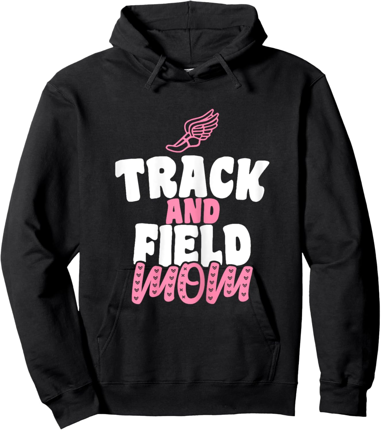 Track & Field Mom Sports Running Proud Mother's Day Hoodie - Hoodie | Black