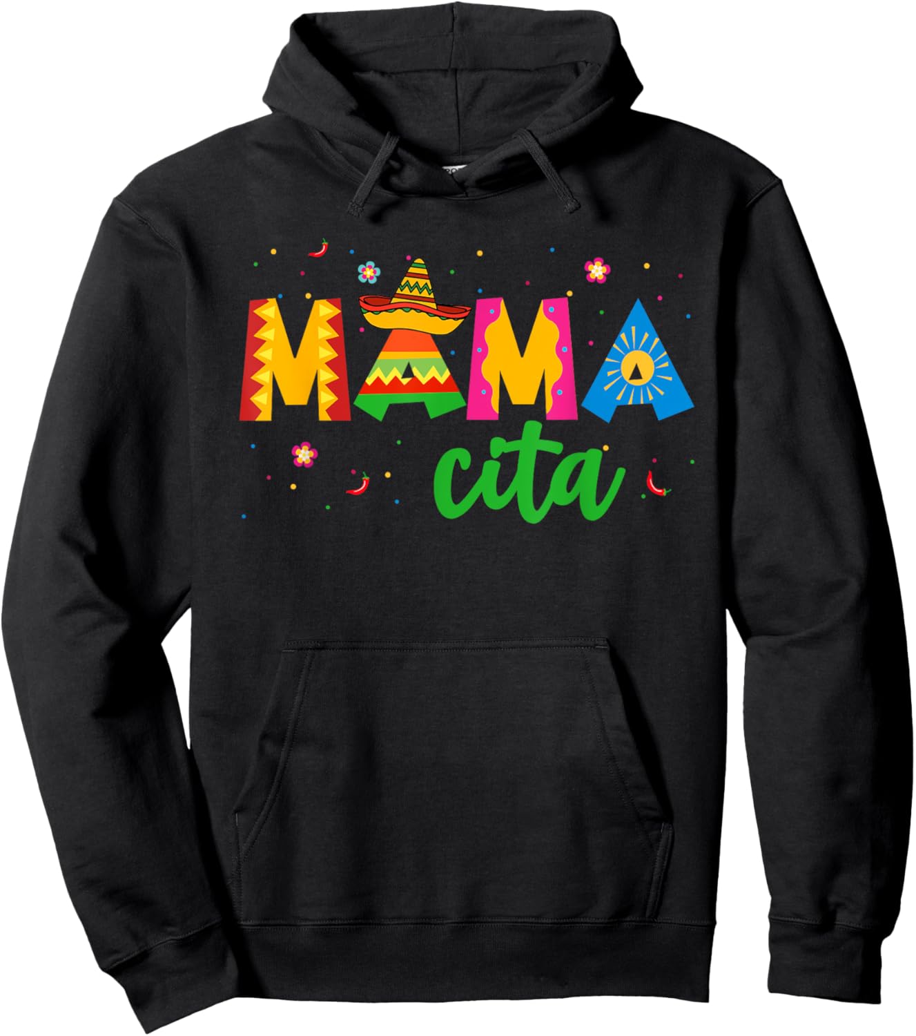 Mamacita Cinco De Mayo Sombrero Women Mama Mom Mother's Day Hoodie - Hoodie | Black