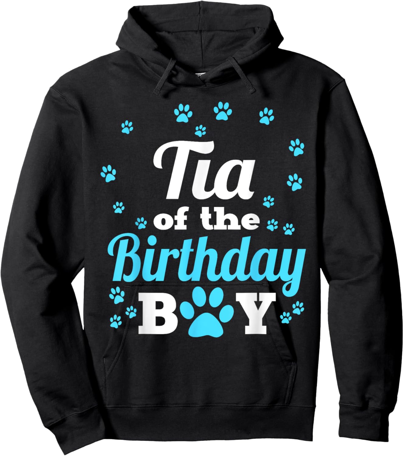 Tia Of The Birthday Boy Dog Paw Bday Party Celebration Hoodie - Hoodie | Black