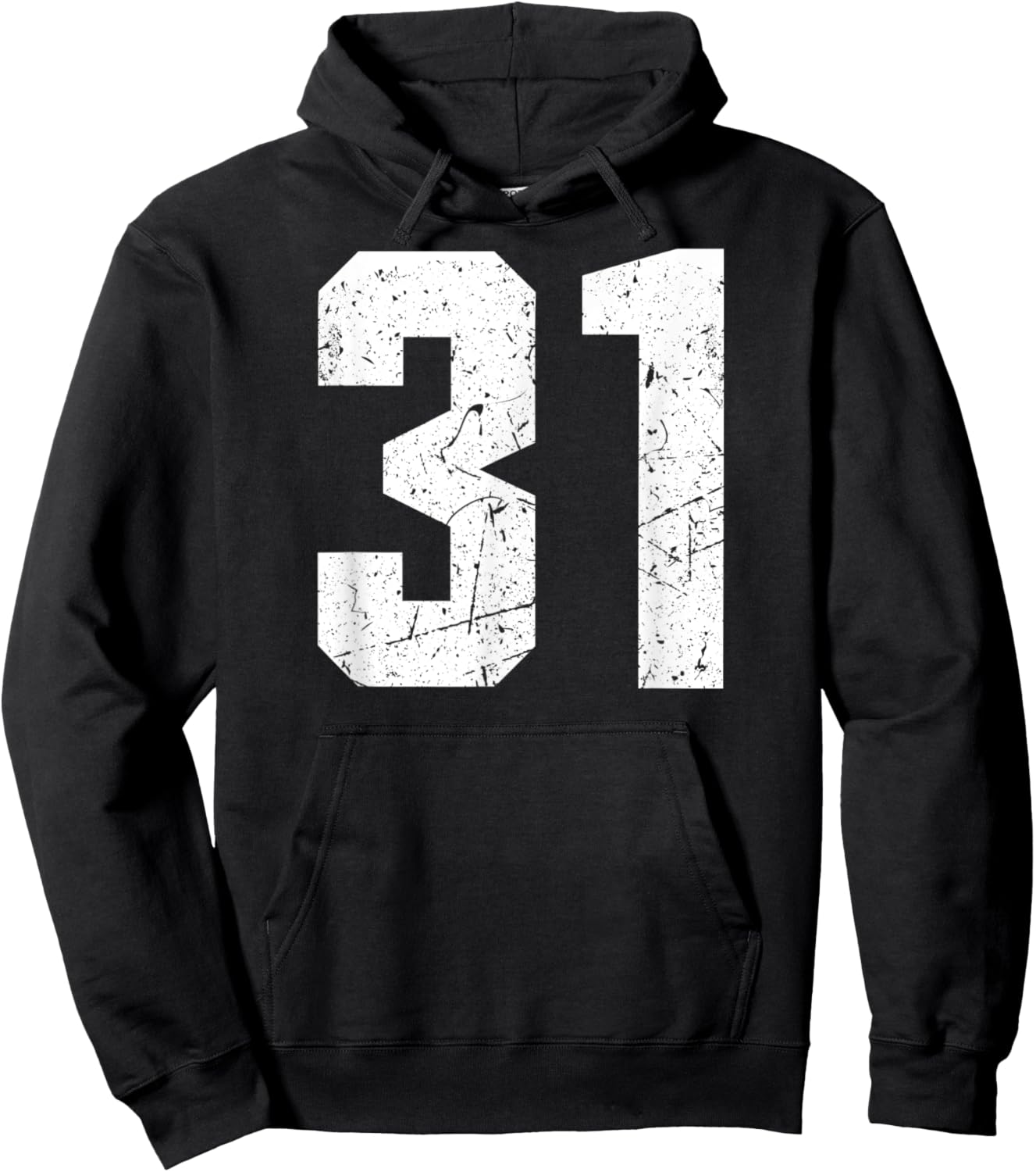 Number #31 Sport Jersey Birthday Age Lucky No. White Vintage Hoodie - Hoodie | Black