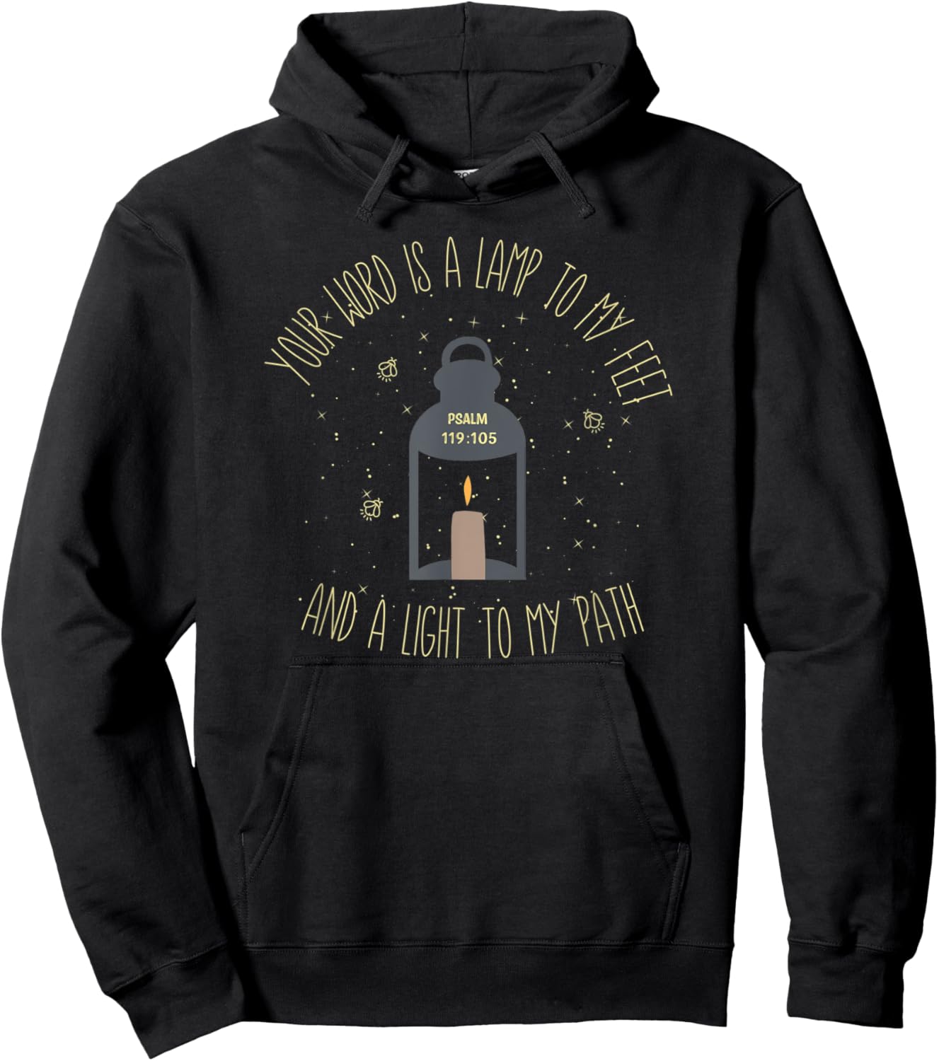 Psalm 119:105 Thy Word Is A Lamp To My Feet Light Bible Hoodie - Hoodie | Black