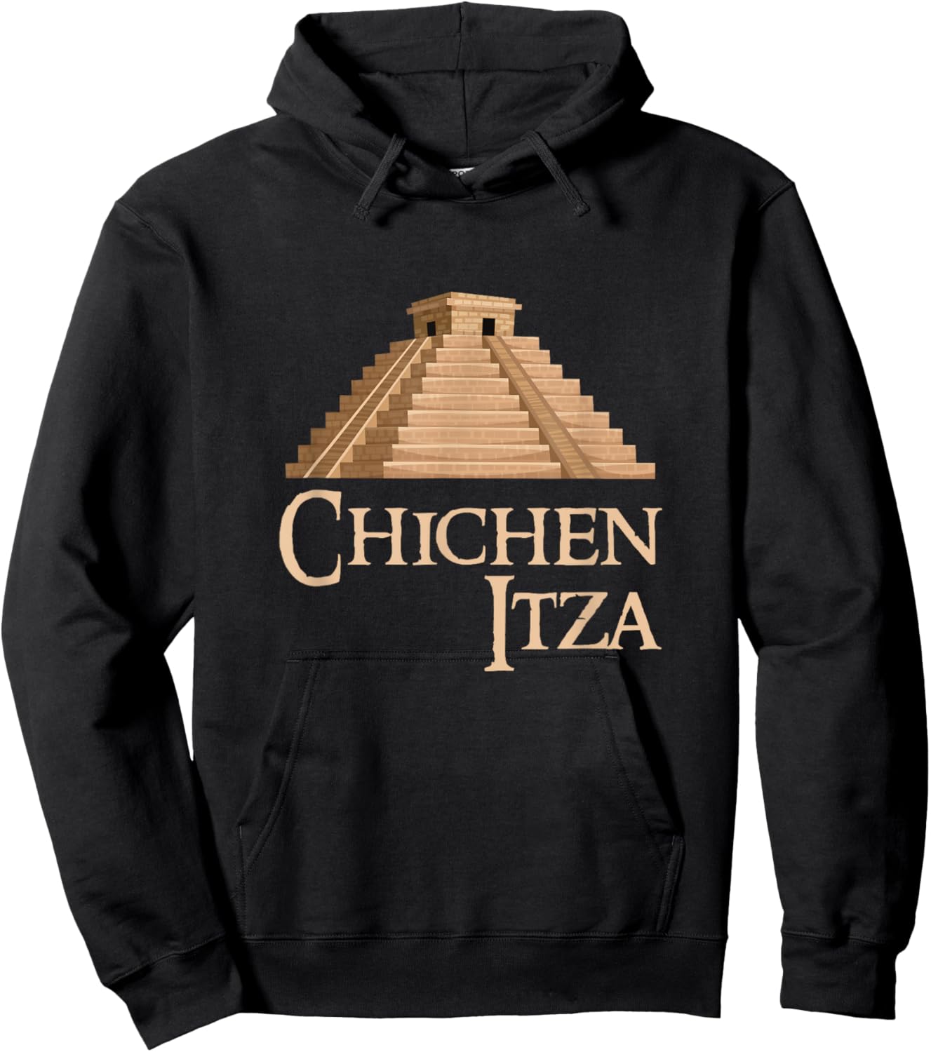 Chichen Itza and Pyramid For Summer Archeological Vacation Women Kids Hoodie - Hoodie | Black