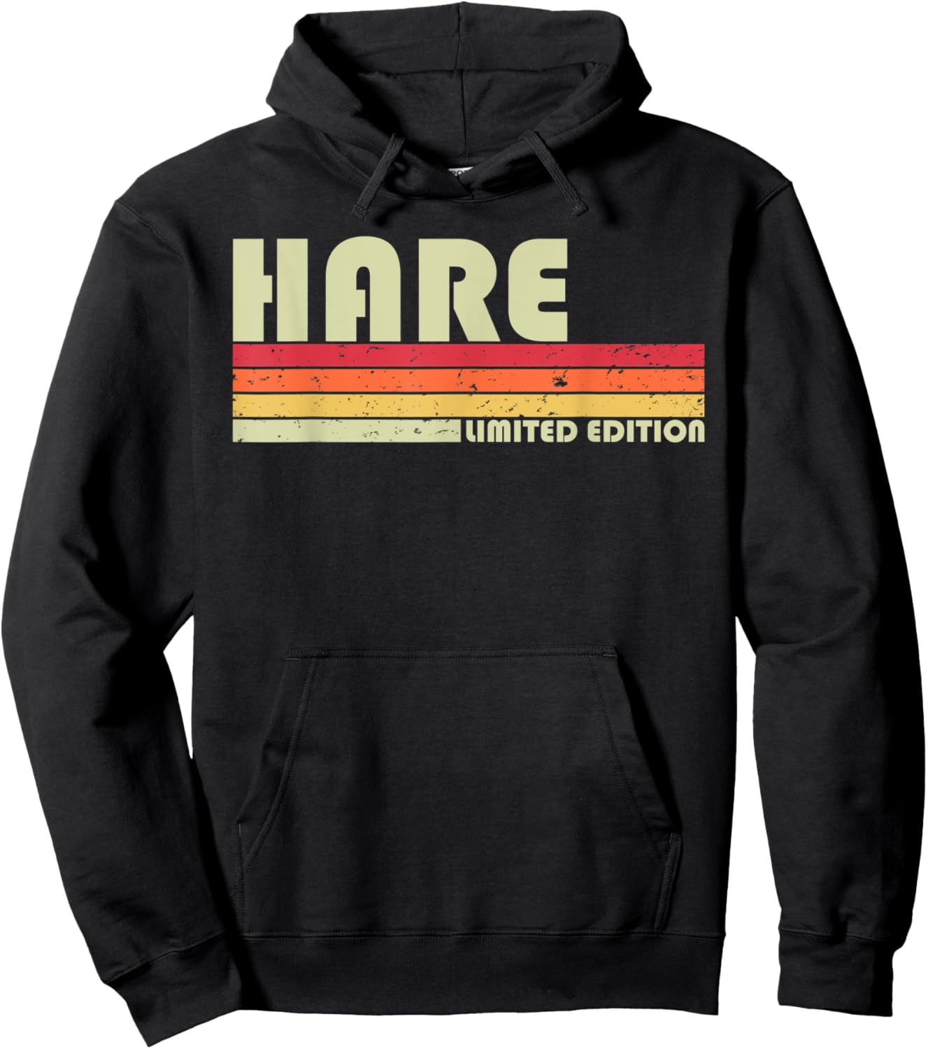 HARE Surname Funny Retro Vintage 80s 90s Birthday Reunion Hoodie - Hoodie | Black