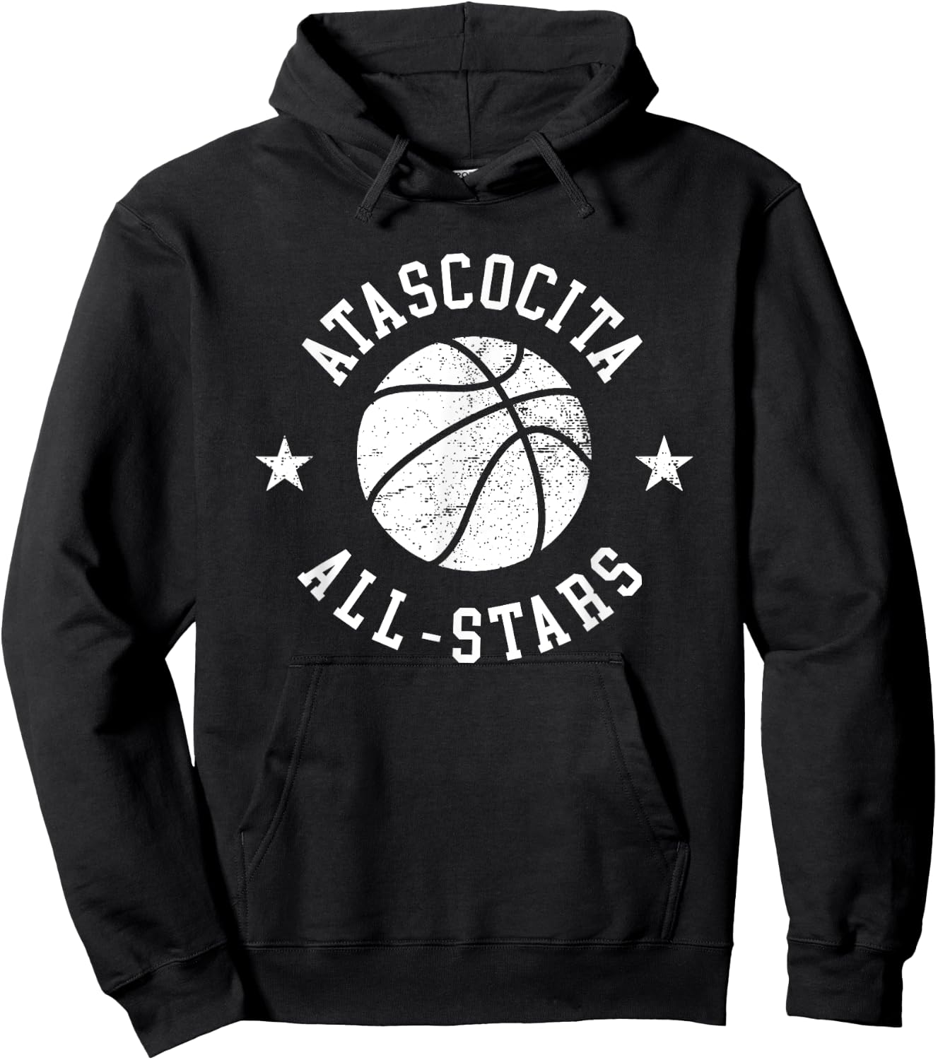 Atascocita Vintage All-Stars Retro 80s Basketball Hoodie - Hoodie | Black