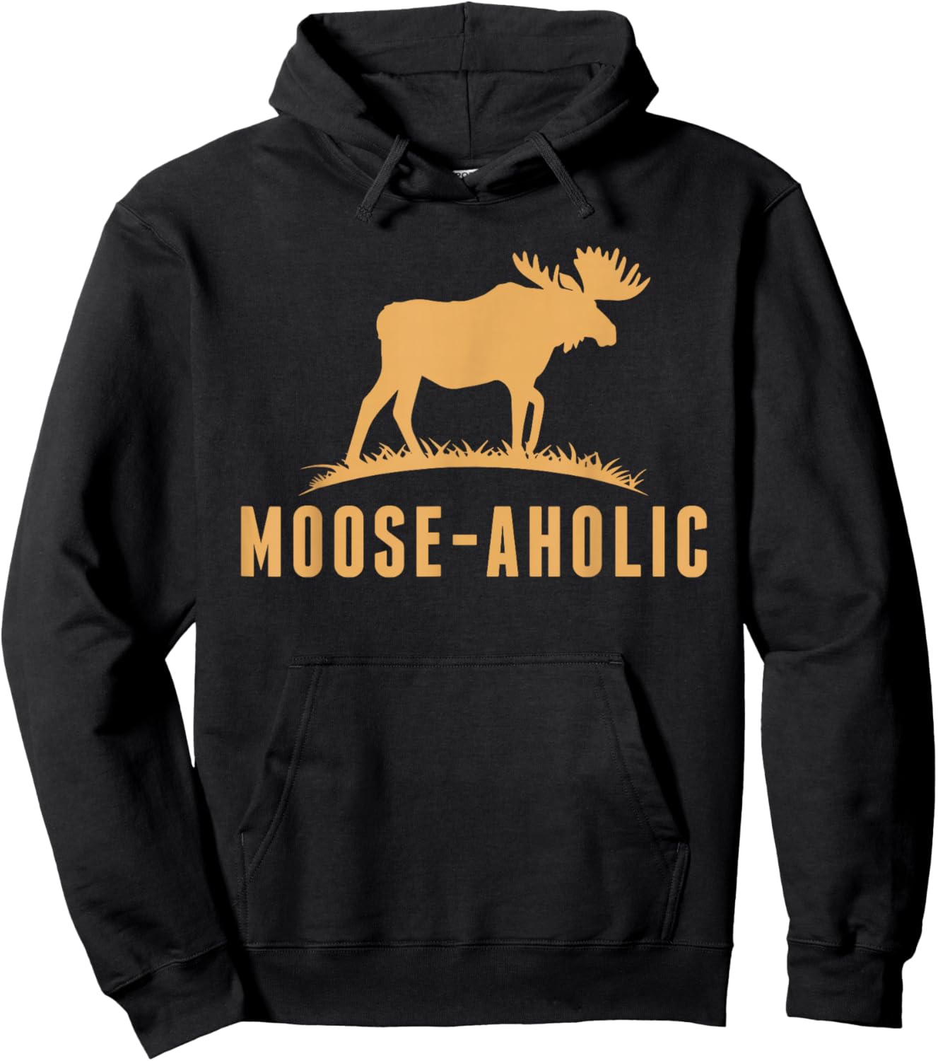 Funny Hunting Graphic Moose-Aholic Women Men Moose Hunters Hoodie - Hoodie | Black