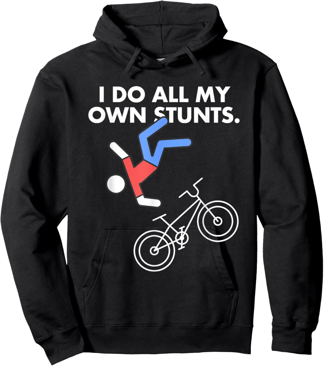 Get Well Funny MTB Bicycle Injury I do my own stunts Bike Hoodie - Hoodie | Black